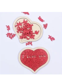 1 stuk houten liefde rode puzzel show verjaardagscadeau bruiloft receptie brandende hersentruc speelgoed creatief klein cadeau/kerstcadeau