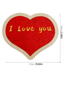 1 stuk houten liefde rode puzzel show verjaardagscadeau bruiloft receptie brandende hersentruc speelgoed creatief klein cadeau/kerstcadeau