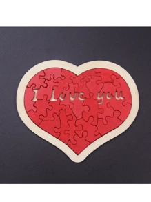 1 stuk houten liefde rode puzzel show verjaardagscadeau bruiloft receptie brandende hersentruc speelgoed creatief klein cadeau/kerstcadeau