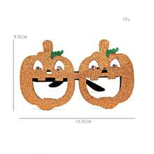 1 件卡通节日派对装饰万圣节南瓜眼镜成人款、搞笑照片道具、圣诞节 - 彩色 - 查看 3