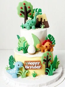 28 قطعة مجموعة ديكور كعكة بموضوع حديقة الديناصورات الكرتونية ، مصنوعة من مادة المطاط الناعم ، بألوان زاهية وأشكال واقعية ، مناسبة لديكور حفلة عيد الميلاد ، تشمل: 3 نماذج ديناصورات ثلاثية الأبعاد ، 12 ورقة ، 8 حشائش صغيرة ، 2 شجرة صغيرة ، 1 بيضة ديناصور ، 1 بركان صغير ، 1 لافتة عيد ميلاد سعيد. عنصر ديكور كعكة عيد ميلاد مفاجئة ، ديكور سيارة ، إكسسوارات المكتب ، عيد الميلاد