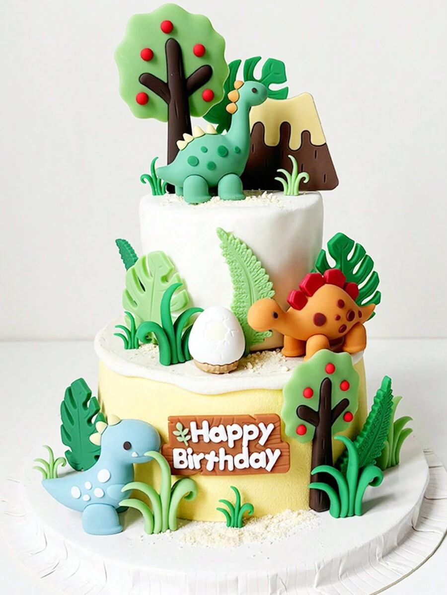 28 قطعة مجموعة ديكور كعكة بموضوع حديقة الديناصورات الكرتونية ، مصنوعة من مادة المطاط الناعم ، بألوان زاهية وأشكال واقعية ، مناسبة لديكور حفلة عيد الميلاد ، تشمل: 3 نماذج ديناصورات ثلاثية الأبعاد ، 12 ورقة ، 8 حشائش صغيرة ، 2 شجرة صغيرة ، 1 بيضة ديناصور ، 1 بركان صغير ، 1 لافتة عيد ميلاد سعيد. عنصر ديكور كعكة عيد ميلاد مفاجئة ، ديكور سيارة ، إكسسوارات المكتب ، عيد الميلاد