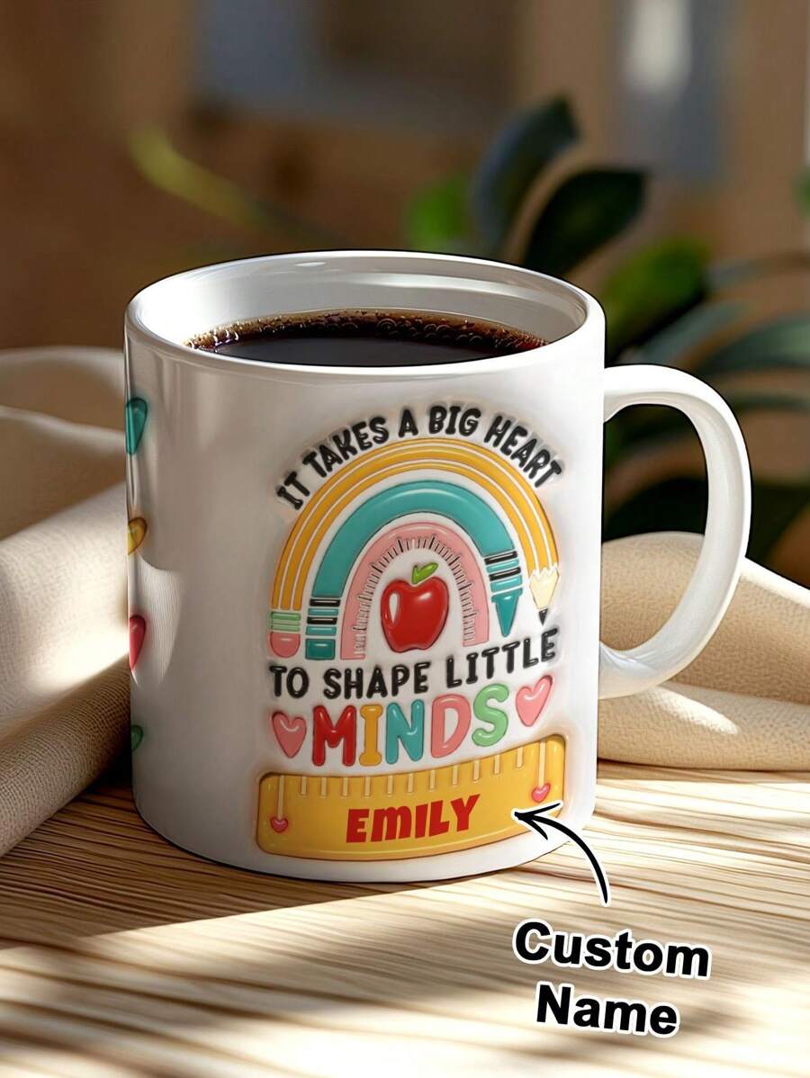 1个定制名字马克杯，11盎司个性化马克杯，定制咖啡杯，3D打印马克杯，个性化名字马克杯，个性化马克杯，温馨礼物，可爱，萌趣，生日礼物