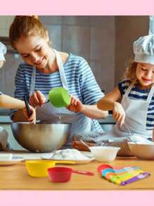 Set De 12 Cucharas Tazas Medidoras Reposteria Cocina - Multicolor - Ver 5