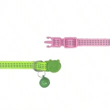 Personalized Solid Color Nylon Cat Collar - Adjustable Fitting With Quick-Release Buckle And Jingle Bell - Custom Pet ID Tag Pendant Accessory - Multicolor - View 3