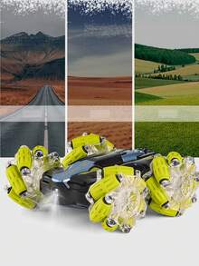 New 2.4G Remote Control Stunt Car Toy, Double-Sided Driving With Music & Lights, Random Color For Accessories - Multicolor - View 4