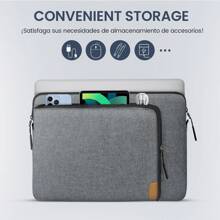 Funda para Laptop 13 14 Pulgadas Portátil Maletín para Laptop Funda para Computadora de Hombres y Mujeres Bolsa Impermeable para Computadora Portátil para 13,3-14 MacBook Air/Pro/HP Negro - Gris - Ver 7