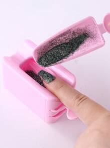 1 pezzo Contenitore di polvere per glitter per unghie riciclabile bianco rosa viola, sistema di immersione, collezionista di polvere, contenitore per paillette, strumenti e accessori per decorazione unghie per conservazione e organizzazione per salone organizzatori, porta trucchi, contenitore trucchi, organizer scrivania, astuccio trucchi