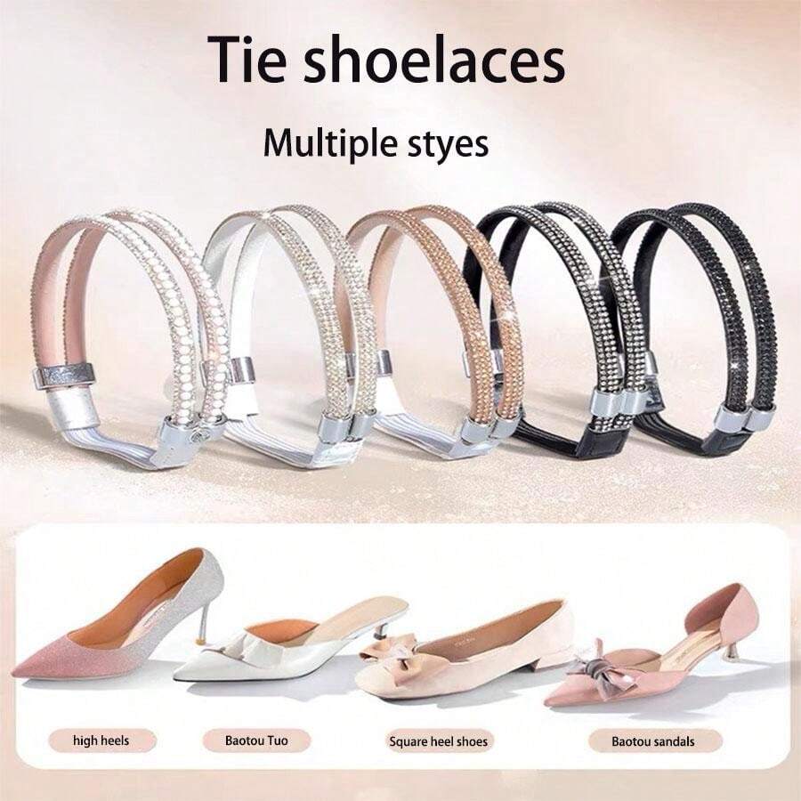 1 Pair Removable & Reusable High Heel AntiSlip Shoe Laces, Self