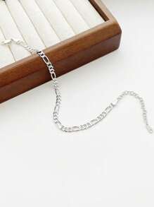 SYMFNY 1pc 925 Silver Minimalist Unisex Anklet, Best Gift For Partner, Men, Family, Friends