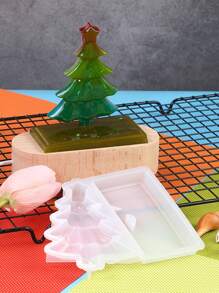 1set Christmas Resin Silicone Molds, 3D Santa Snowman Crystal Ornament Molds For Home Office Decor Desk Topper Art Craft