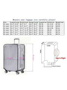 1pc PVC Detachable Universal Super Transparent Luggage Cover, Luggage Cover, Travel Luggage Dust Cover, Travel Luggage Protection Cover, And Wheeled Luggage Cover Luggage Covers Suitcase Protective Cover For Holiday For Vacation Travel Essentials Travel Accessories Bag For School School Accessories School Stuff