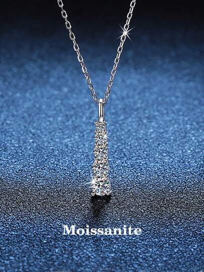 1 pieza de collar de molisano de plata esterlina 925 simple y elegante, adecuado para el uso diario de las mujeres, fiestas, trabajo, San Valentín, Navidad, como regalo de joyería para el Día de la Madre