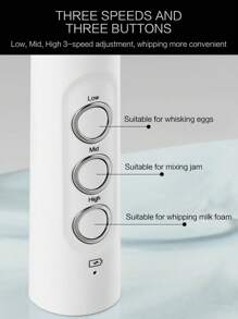 三合一便携式充电式电动奶泡器 手持式奶泡器 高速饮料搅拌器 咖啡起泡棒 Stonego 厨房工具 学校用品 返校 - 1PC - 查看 3