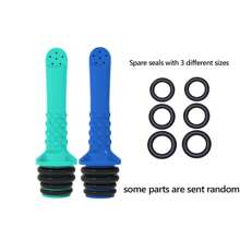 1 peça/2 peças Kit de banho de assento portátil com pulverizador mini para segurar na mão, compatível com garrafas de bebidas plásticas de 21-25mm, incluindo 3 tamanhos diferentes de anéis de vedação, conveniente para uso no banheiro, viagens ou acampamentos, ideal para banhos de assento ao ar livre
