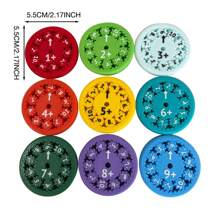 Math Fidget Spinners 9pcs Set - Addition, Subtraction, Multiplication & Division - Numbered Spinning Tops For Learning, Stress Relief, Party Games & Activities - Multicolor - View 10