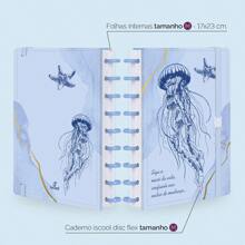 Caderno de Disco ISCOOL Inteligente Oceania Maré - M (17 cm x 23 cm) - Visão 2