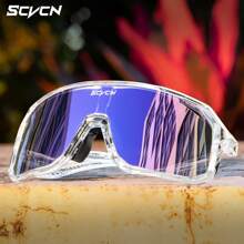 SCVCN Transparent Frame Bike Cycling Glasses MTB Mountain Road Racing Equipment Men Women Outdoor Sport Glasses Bicycle Hiking Driving Fishing Golf Accessories Travel Camping Glasses Street Photography Decorations - 無色 - 查看 12