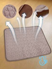 1入/2入棕色三葉草寵物冷卻墊，冰絲沙發墊，適用於小型、中型和大型狗和貓的涼爽床墊 - 摩卡棕 - 查看 2