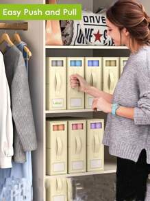 1pc Quilt Storage Bag, Bed Sheet Organizers And Storage, Foldable Organizer Box For Linen Closet, Sheets Organizing, Bedding Storage Container, Gray, Bedroom Wardrobe Organizer, Drawer Organizer For Home, Foldable Bedding And Blanket Storage Box, Bedroom Accessories, Home Organization And Storage Supplies Bag For School School Accessories School Stuff - Multicolor - View 9