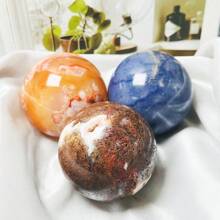 1 PC Chất liệu hỗn hợp Quả cầu pha lê [Mã não rêu đỏ, Đá Dongling xanh, Mã não hoa anh đào đỏ] Trang trí nhà cửa, Trang trí văn phòng, Quà tặng ngày lễ & sinh nhật - 1 PC hỗn hợp 1 quả cầu pha lê chất liệu - Xem 12