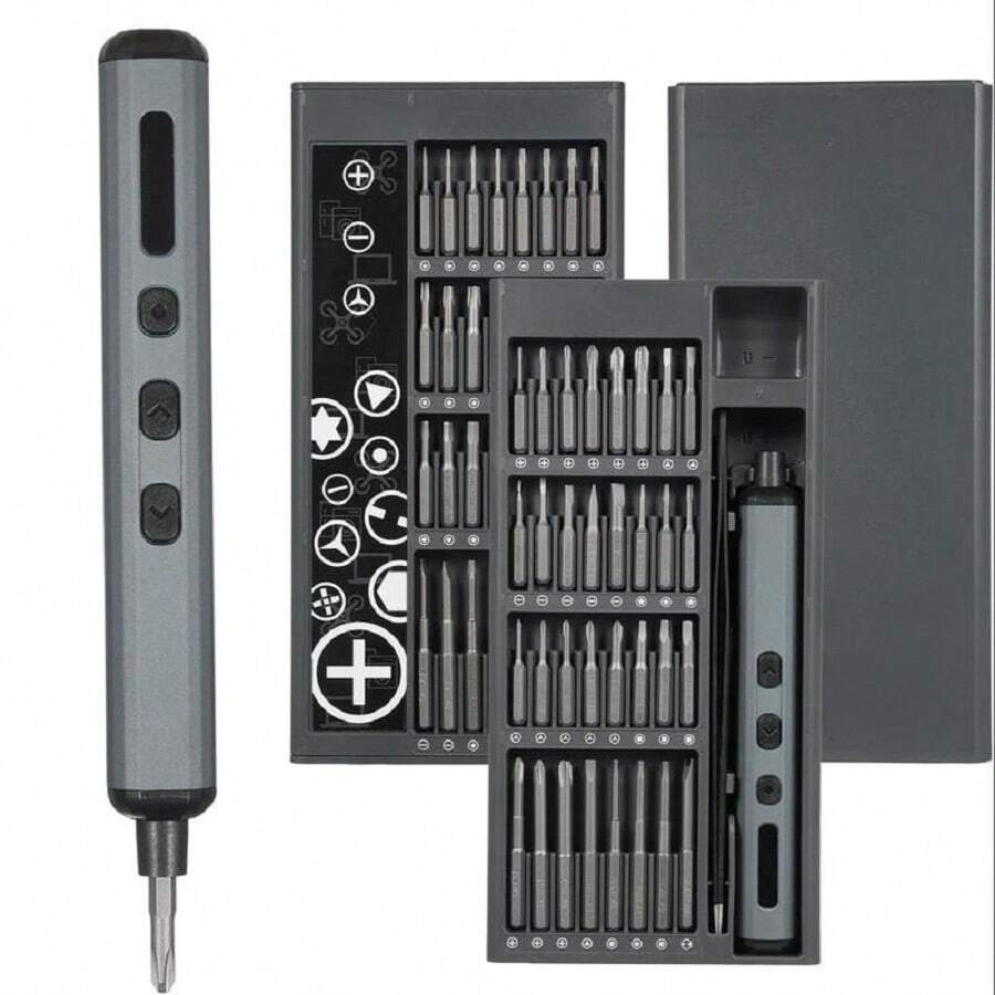 Mini Electric Screwdriver.Electric Screwdriver 68 In 1 Precision Screwdriver Set, Rechargeable Cordless Electric Screwdriver Tool Kit With LED Lights For Glasses Watch Phone, Magnetic Electric Screwdriver With 64 Bits Tools