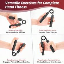 1pc Metal Hand Gripper, Anti-Slip Heavy-Duty Forearms Exerciser, Hand Strengthener For Muscle And Hand Training (50LB-200LB) - Multicolor - View 3