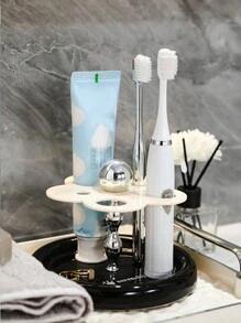 1pc Modern Bathroom Wall Mounted Toothbrush Holder - Space-Saving Storage For Electric Toothbrush, Toothpaste, And Hairbrush - Easy Installation, And Sleek Home Organizer For Bathroom Accessories Home Bathroom Decor Fall Decor Back To School