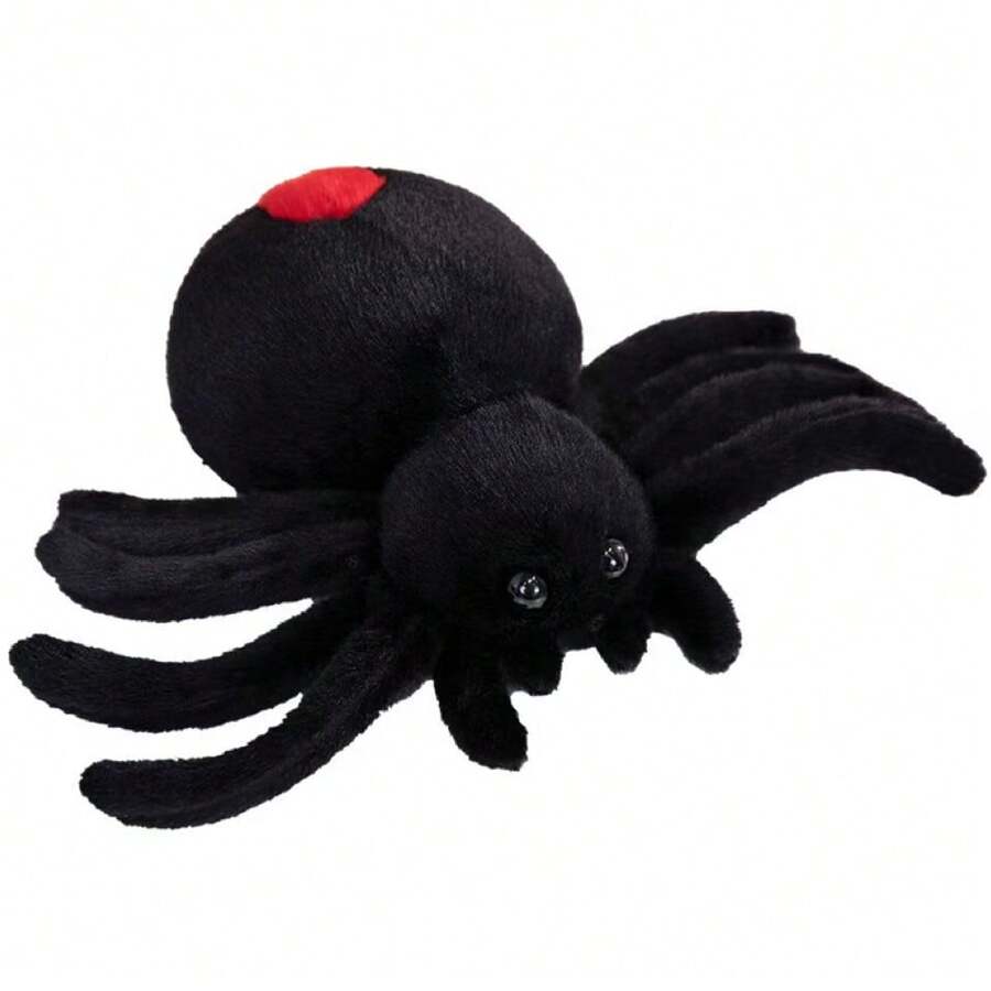 New Realistic Spider Plush Toy, Black Spooky Spider Stuffed Doll For