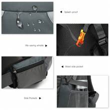 40L Outdoor Hiking Backpack Waterproof Lightweight Multi-Functional With Rain Cover For Climbing Traveling Trekking Suitable For Men & Women - Grey - View 5
