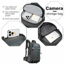 40L Outdoor Hiking Backpack Waterproof Lightweight Multi-Functional With Rain Cover For Climbing Traveling Trekking Suitable For Men & Women - Grey - View 6