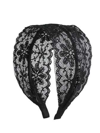 黑色蕾丝刺绣大花朵发箍，情人节单件装，发带，发箍发箍发饰