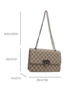 女士时尚奢华通勤斜挎包，翻盖单肩包，适合约会、购物、送礼、郊游 - 卡其色 - 查看 11