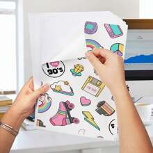 Printable Vinyl Sticker Paper For Inkjet Printer - Glossy White - 20 Waterproof Decal Paper Self-Adhesive Sheets A4 Size Vinyl Decal, For Bedroom Decor, Room Decor Items, For Halloween Decor, Fall Decor, Classroom Decorations, Removable Sticker, Stickers, Wall Decal, Vinyl Decal For Home Decorations, Spring Decoration Items Refresh Your Home, Rama Decoration Stickers Gifts Birthday Graduation