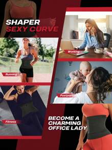 larrycard 1入組2合1腰部塑身帶褲型束腰背心平腹束裝，前方拉鍊式