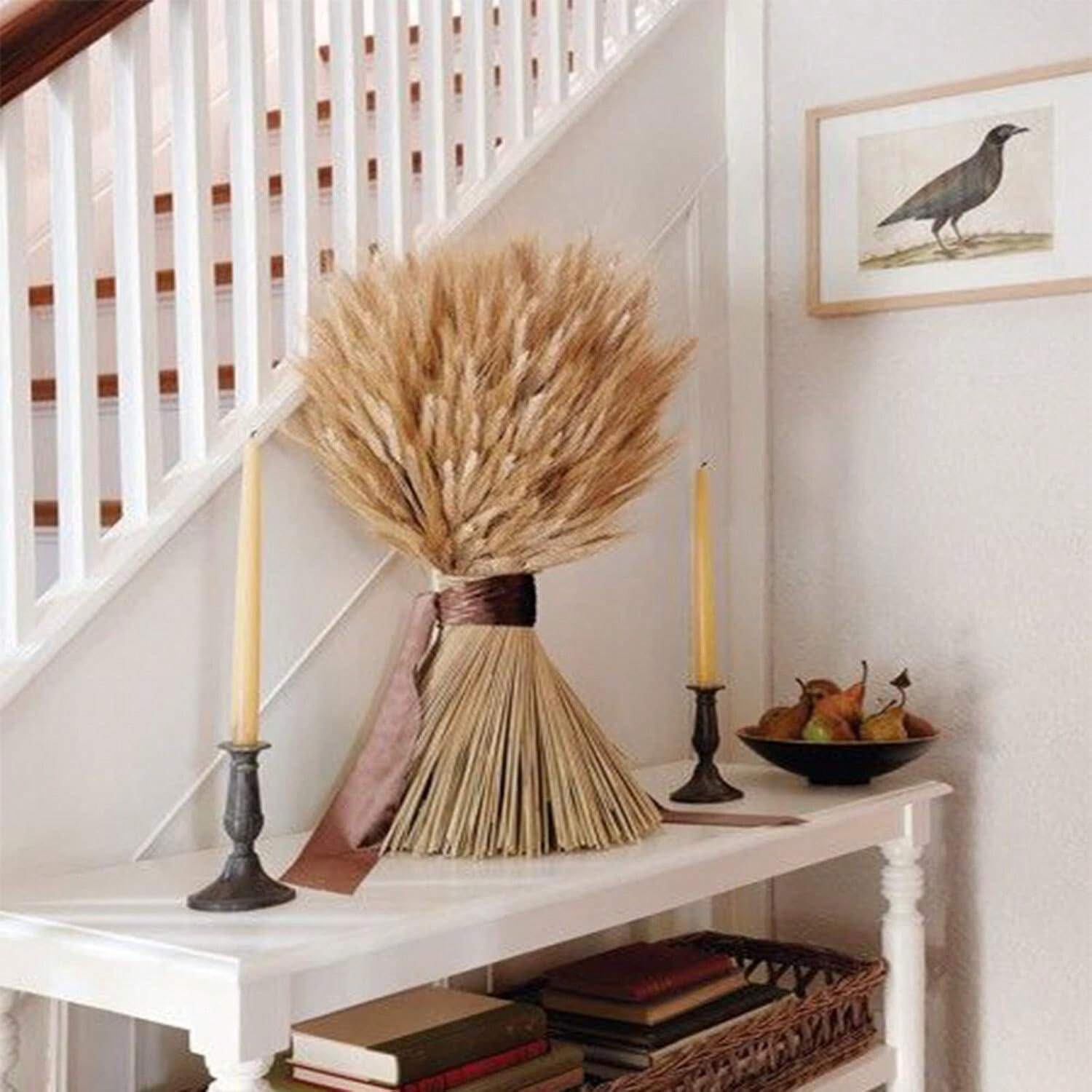 Lot De 100 Tiges De Blé Séchées Naturelles - Longueur Environ 55 Cm - Décoration Rustique Pour Intérieur
