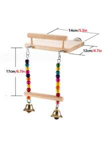1 Stück / 2 Stück bunte Perlen Schaukel Holzständer Sitzstange Papagei Kau- und Kratzspielsachen, sortierter Blumen Acryl Glocken Deko, geeignet für Vögel in allen Jahreszeiten