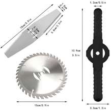 Repuesto De Hoja Cortadora Para Desbrozadora Eléctrica - Bordes Afilados Para Cortes Más Precisos - Hoja Duradera Y Difícil De Romper - Compatible Con Varios Modelos De Desbrozadoras Eléctricas - Gris - Ver 3