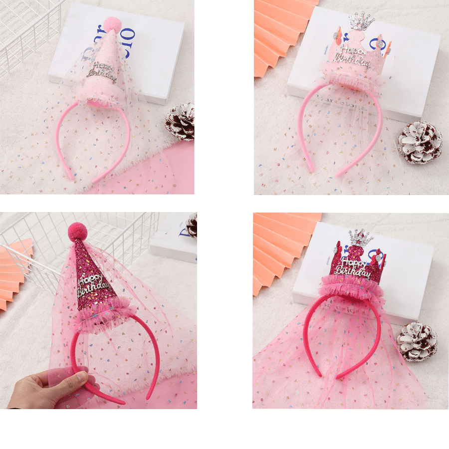 Fascia per capelli a tema compleanno, corona carina, albero di Natale, copricapo di fate con paillettes