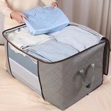 Large Capacity Storage Bag With Reinforced Handle - Clear Window, Sturdy Zippers, Multi-Room, Wall Hanging Organizer For Clothes & Beddingbedroom,Organizer,Organiser,Home Storage,White T Shirt Women,Black Pants Women,Ladies Winter Clothes,Dress,Winter Clothes For Ladies,Elegant Woman Dresses,White Shirt For Ladies,Long Sleeve,White Jumpsuit For Women,Spring Dresses For Women,Spring Outfits For Women,Spring,Spring Clothes,Minimalist,Summer Tops