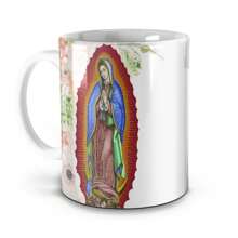 FJBS UTILITIES Caneca Católica Branca Nossa Senhora da Guadalupe - Presente Inspirador para Fiéis - Branco - Visão 1
