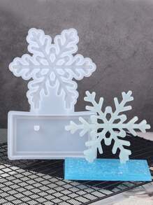 1set Christmas Resin Silicone Molds, 3D Santa Snowman Crystal Ornament Molds For Home Office Decor Desk Topper Art Craft