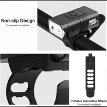 Mountain Bike Lights USB Rechargeable Bicycle T6 LED Torch Front Rear Lamp Set - Black - View 6