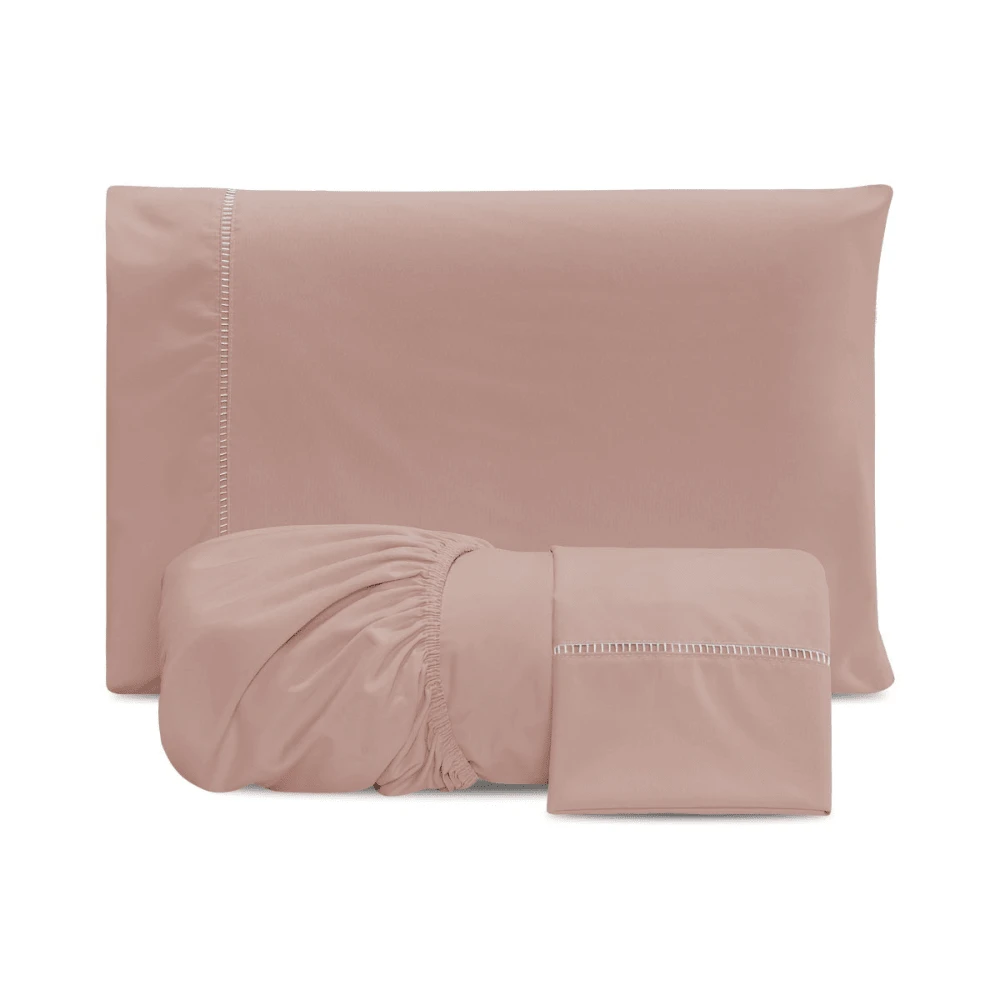 3-Piece Double Sheet Set Micro Percale 300 Thread Count Extra Soft Unmissable Bed - Ros - 淺粉色 - 查看 1