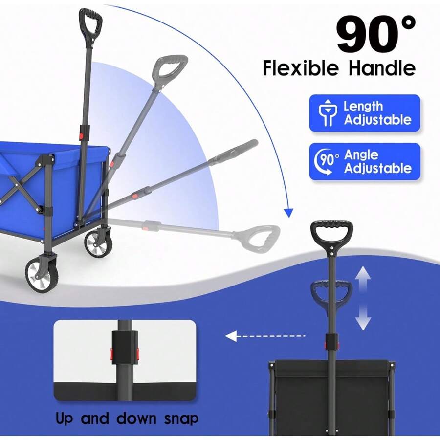 Wagon Cart Heavy Duty Foldable, Collapsible Wagon With Smallest Folding