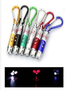 Kit mini chaveiro laser Pointer 3 em 1 Cores Variadas - Kit 5 mini chaveiro laser - Visão 3