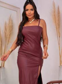 Women Midi Dresses - 紅木色 - 查看 2