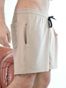 Shorts Moletom With Spandex Bermuda - 米色 - 查看 4