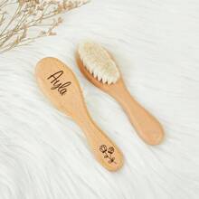 1 Stück personalisierte Haarbürste, lasergraviert, Holzblumen Haarbürste, Souvenir Geschenk Baby Shower Geschenk, personalisierte Baby Haarbürste, gravierter Name Baby Bürste, Neugeborenen Geschenk, Geschenk für neue Mutter, individualisierte Kämme, Straßen Lässig Chic - Braun - Übersicht 14