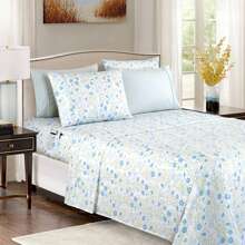 Elegant Comfort Luxury 4/6pcs Floral And Striped Sheet Set 16 Inch Deep Pockets - Ultra Soft Machine Washable Luxury 6-Piece Bed Sheet Set - Fade And Wrinkle Resistant Premium Hotel Quality Twin/Full/Queen/King/Cal King Bedding Set- 6PC Sheets For Daily Use, Dorms, Guest Rooms, Christmas Decorations Gifts, Cozy Winter Styles (4pcs For Twin Size Sheet Set) - 崔西.阿誇 - 查看 4